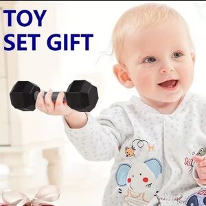 Black Dumbbell Toy Rattle for Infant Baby